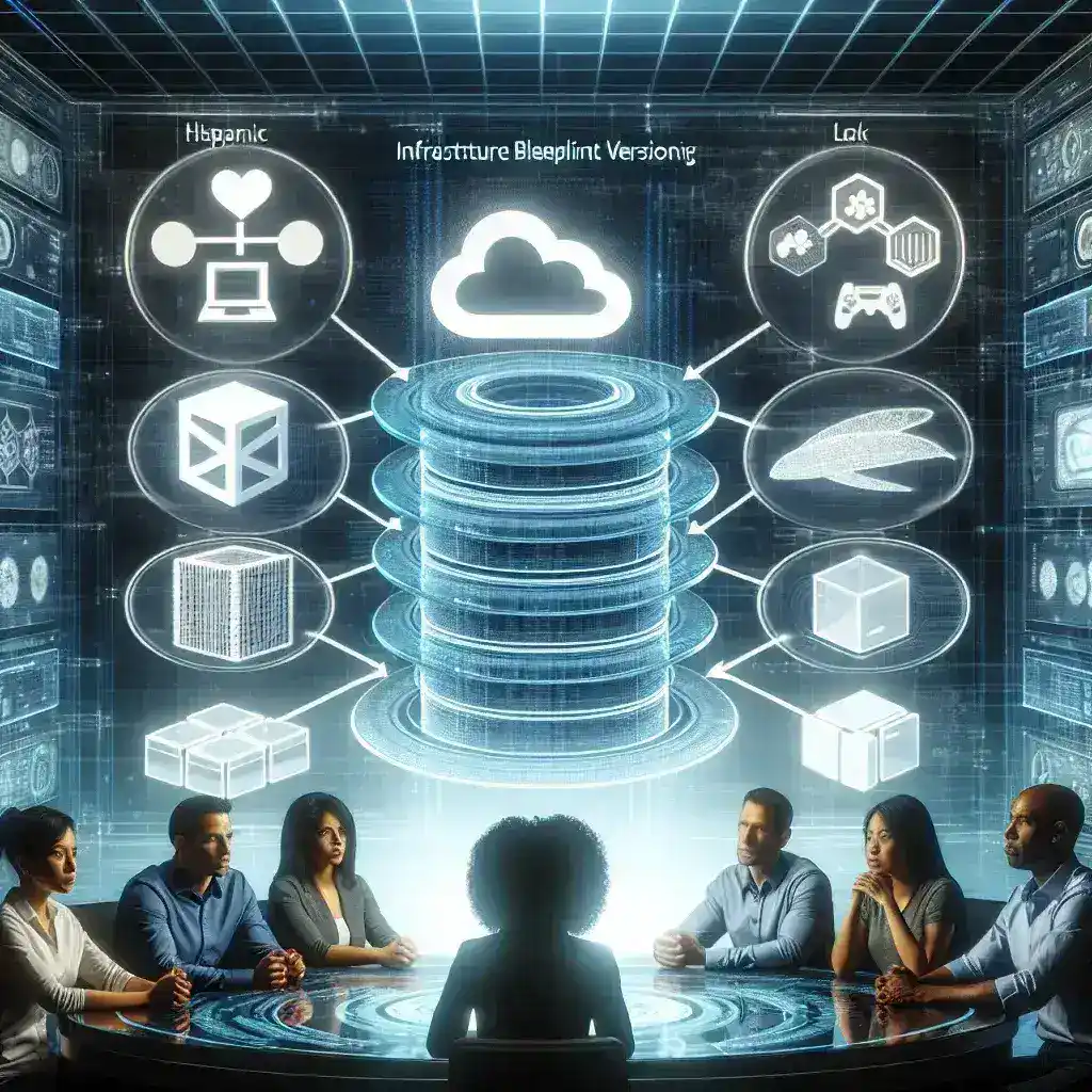 "Infographic showcasing the top platforms for infrastructure blueprint versioning, highlighting features and benefits for DevOps solutions in modern software development."